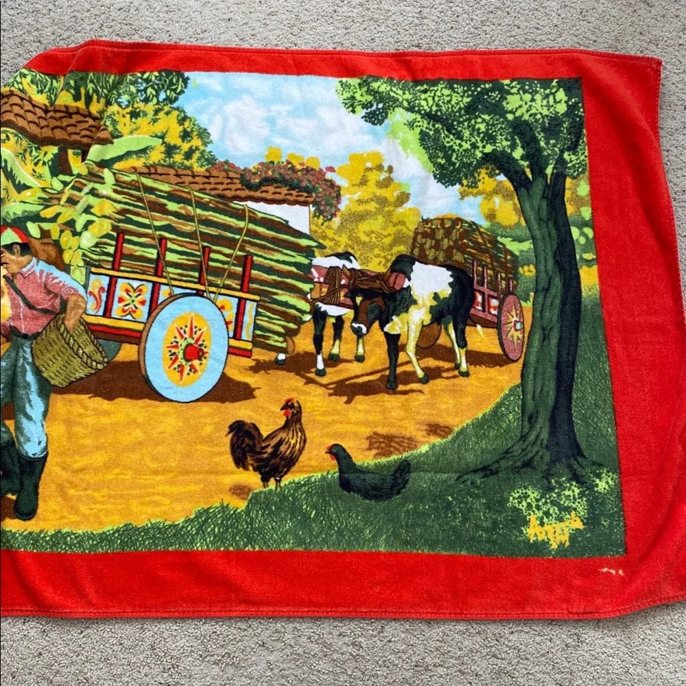 Vintage Hilasal Beach Towel. Made in El Salvador.